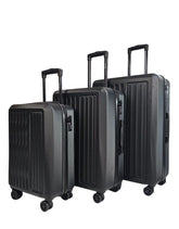 Cullman Set of 3 Black Hard Shell White Suitcases